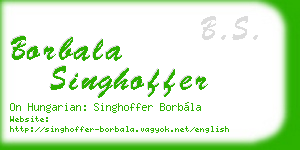 borbala singhoffer business card